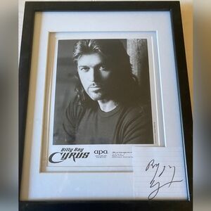 Framed Billy Ray Cyrus Photo With Autograph